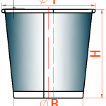 Paper Cup Drawing Design Dimension, Cup size limit