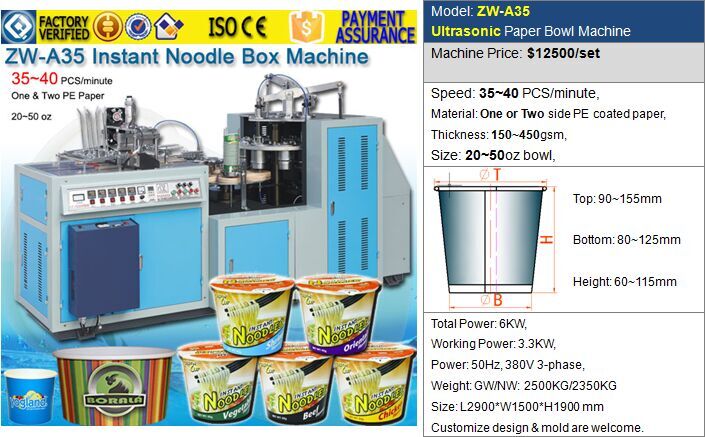 ZW-A35 Ultrasonic Paper Bowl Forming Machine