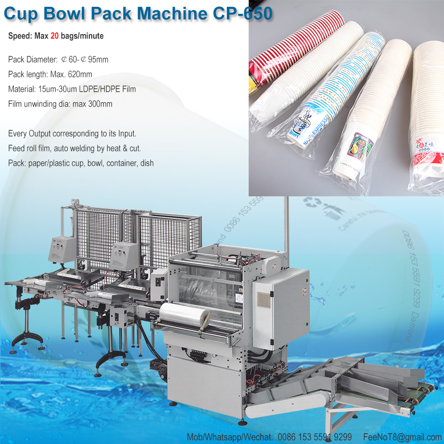 paper cup bowl container film packing macine