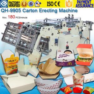 Canada Hamburger Box Carton erecting Machine QH-9905 Test