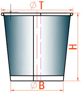 Paper Cup size dimensions info