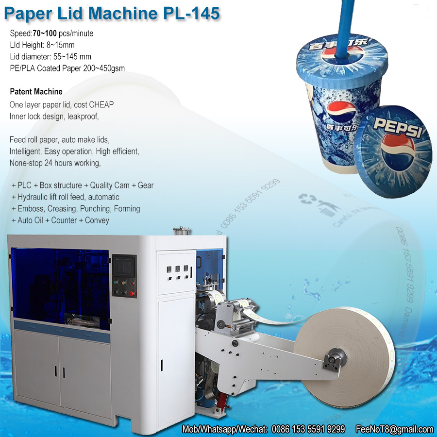 PL-145 Leader Paper Lid Machine