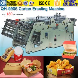 Hot Melt Take away box foodpail erecting machine QH-9905