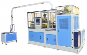 Medium Speed Paper Cup Making Machine with collector and safety fence