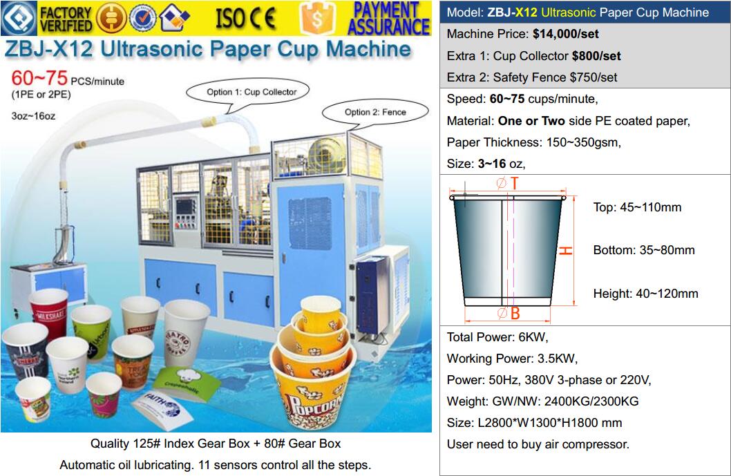 India delhi Packplus Heater paper cup machine ZBJ-X12