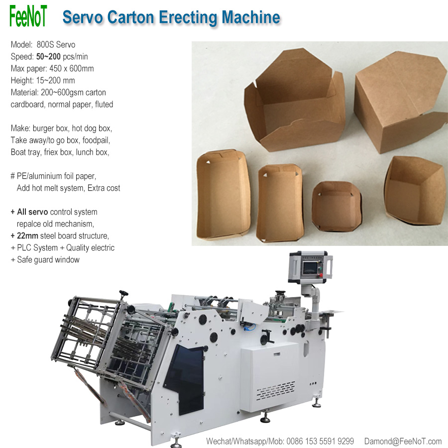 Paper lunch box forming machine 800s new tech hot