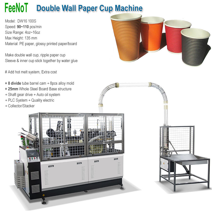 Ripple paper cup machine dw22 new tech hot